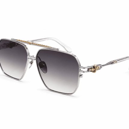 Chrome Hearts Silver Hexagon Purple Gradient Sunglasses