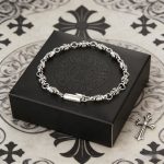 Chrome Hearts Silver Vintage classic Cross Flower chain Bracelet