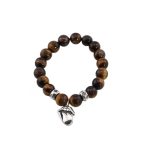 Chrome Hearts Tiger Eye Bead Tongue Charm Bracelet
