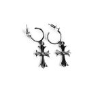 Chrome Hearts Tiny Cross Hoop Earring