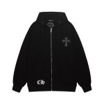 Chrome Hearts Tonal Floral Cross Zip-Up Hoodie