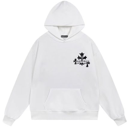Chrome Hearts Triple Cross Graphic White Hoodie