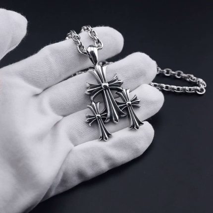 Chrome Hearts Triple Cross Pendant Necklace