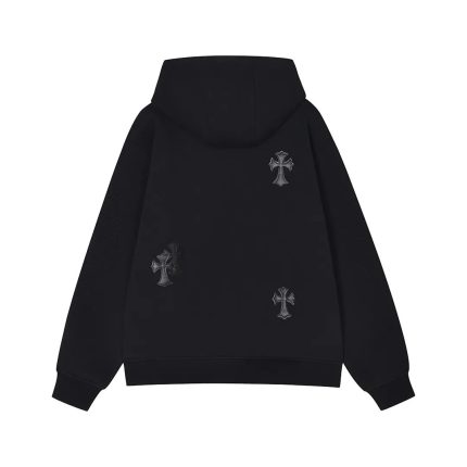 Chrome Hearts Triple Cross Zip-Up Hoodie Black