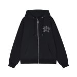 Chrome Hearts Triple Cross Zip-Up Hoodie Black