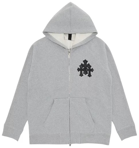 Chrome Hearts Triple Leather Cross Zip Up Hoodie Chrome Hearts Triple Leather Cross Zip Up Hoodie
