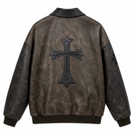 Chrome Hearts Vintage Cross Leather Jacket – Brown