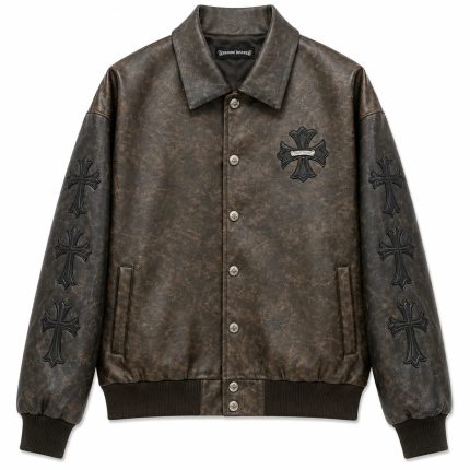 Chrome Hearts Vintage Cross Leather Jacket – Brown