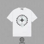 Chrome Hearts White Gothic Black Cross Circle Shirt