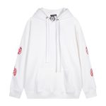 Chrome Hearts White Gothic Horseshoe Cross Hoodie