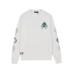 Chrome Hearts White Green Cross Floral Crewneck Sweatshirt