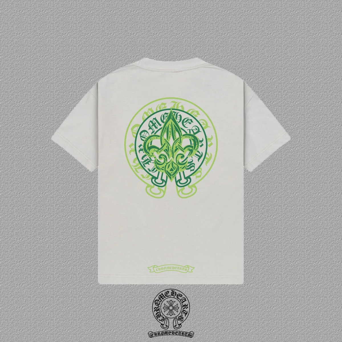 Chrome Hearts White Green Fleur-De-Lis Graphic T-Shirt Chrome Hearts White Green Fleur-De-Lis Graphic T-Shirt