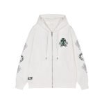 Chrome Hearts White Green Triple Cross Zip-Up Hoodie