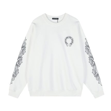 Chrome Hearts White Horseshoe Crewneck Sweatshirt