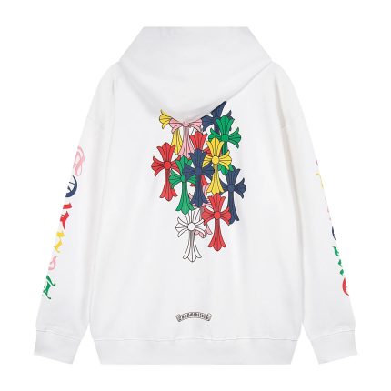 Chrome Hearts White Multi Color Cross Hoodie