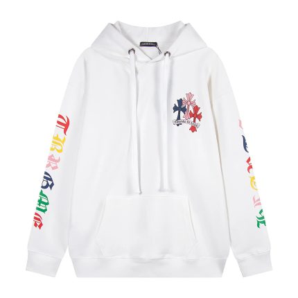 Chrome Hearts White Multi Color Cross Hoodie