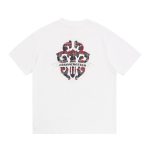 Chrome Hearts White Red Plaid Cross Graphic T-Shirt