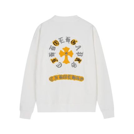 Chrome Hearts White Yellow Multi Cross Crewneck Sweatshirt