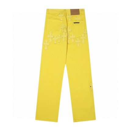 Chrome Hearts Yellow Cross Patch Jeans