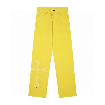 Chrome Hearts Yellow Cross Patch Jeans