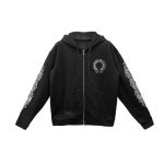 Chrome Hearts Zip Up Hoodie Fkyou Horseshoe Floral Sleeve