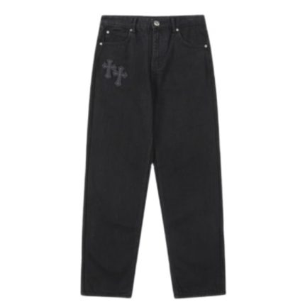 Chrome Hearts cross-distressed jeans