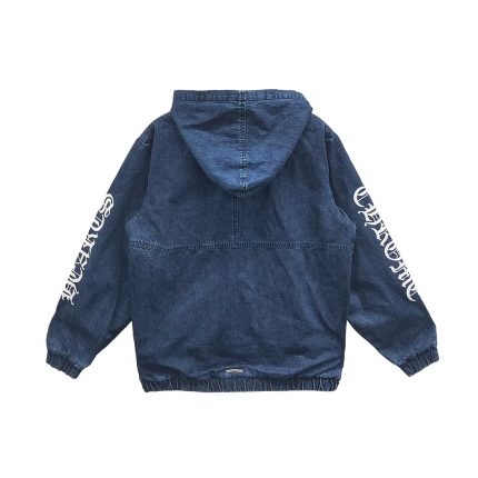 Ruckus Hooded Denim Cross Patch Jacket