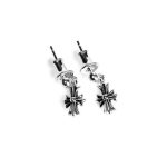 Tiny E Chrome Hearts Plus Drop Earrings